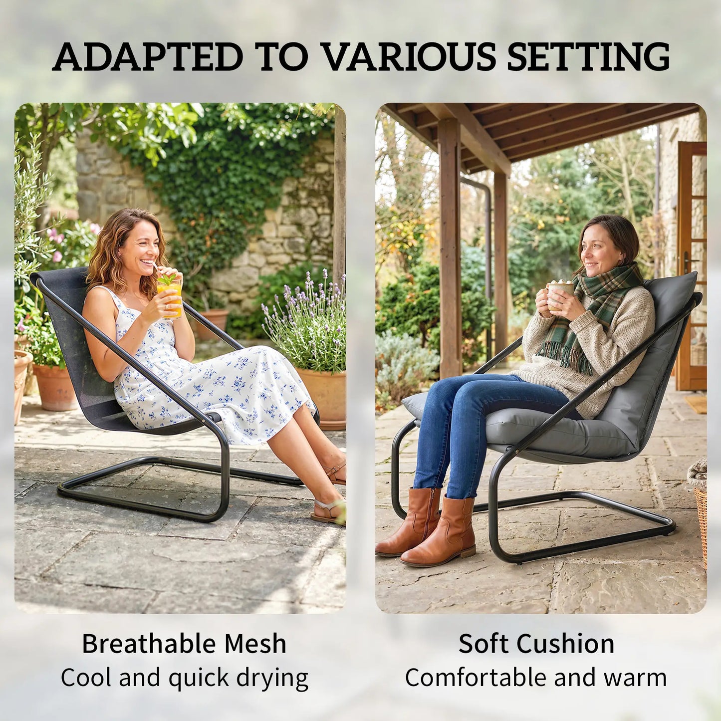 3 Piece Outdoor Bistro Set, 2 Chairs And Table, Light Grey Bistro Sets at Gallery Canada