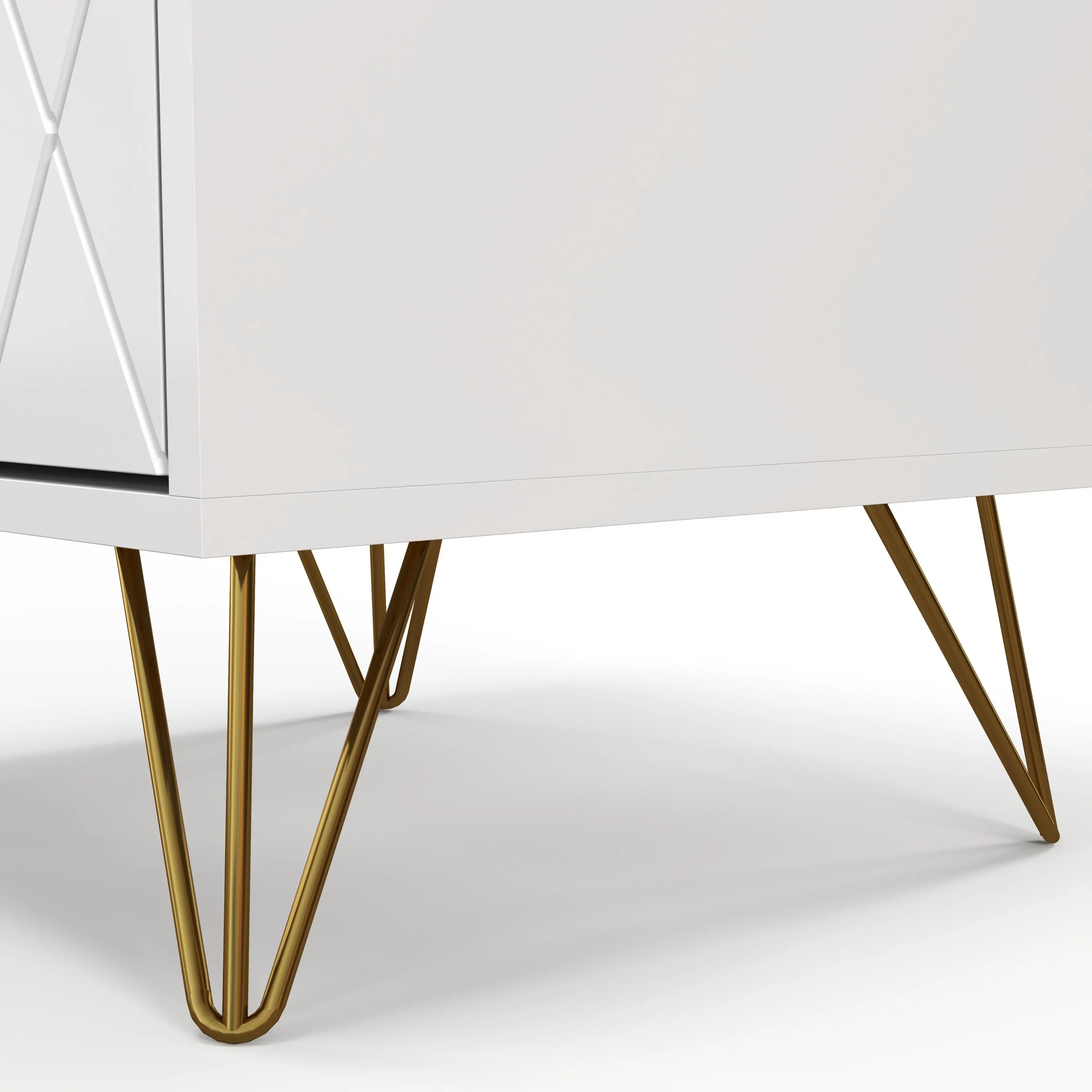 Modern Bedside Table, 2 Drawer Nightstand, White Bedside Tables at Gallery Canada