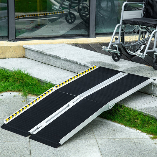 5ft Wheelchair Ramp Scooter Mobility Non-Skid PVC Layering Portable Foldable Aluminium - Gallery Canada