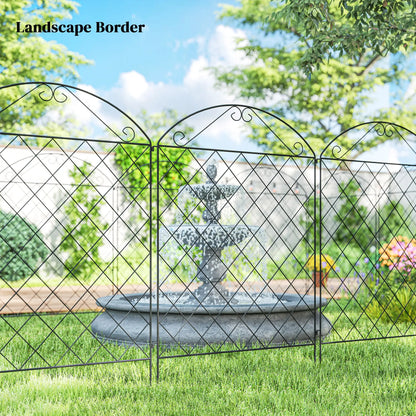 Outdoor Metal Garden Fence Panels, Animal Barrier, 4 Pack, Curved Scrollworks Garden Fences at Gallery Canada