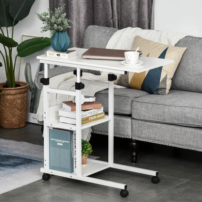 Mobile Standing Desk, Adjustable Height 31.5 inch, White Side Tables at Gallery Canada