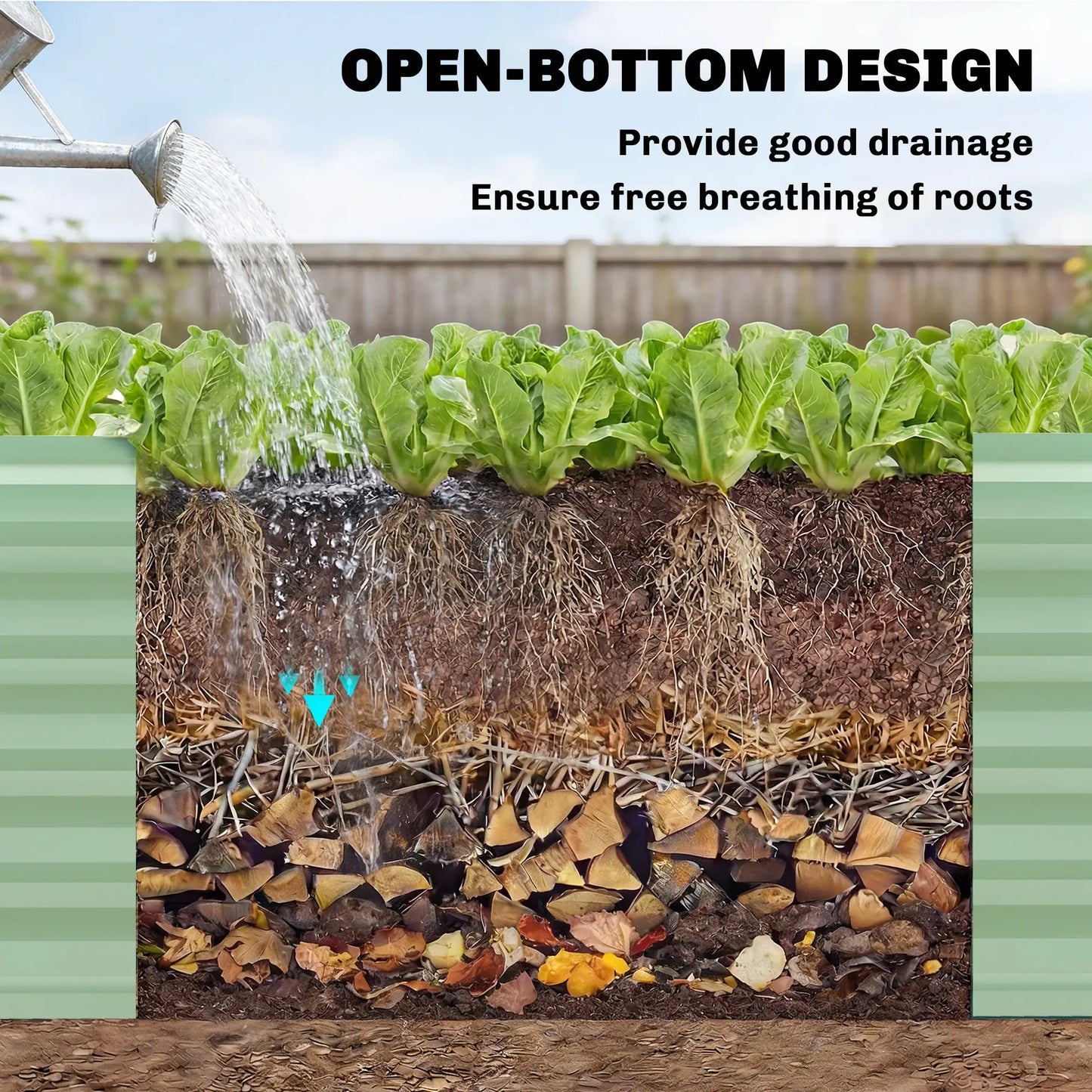 8 x 1.3 x 1.5ft Galvanized Raised Garden Bed, Light Green Planter Box, Light Green Galvanized Planter Boxes at Gallery Canada