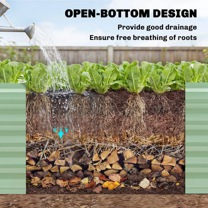 8 x 1.3 x 1.5ft Galvanized Raised Garden Bed, Light Green Planter Box, Light Green Galvanized Planter Boxes at Gallery Canada
