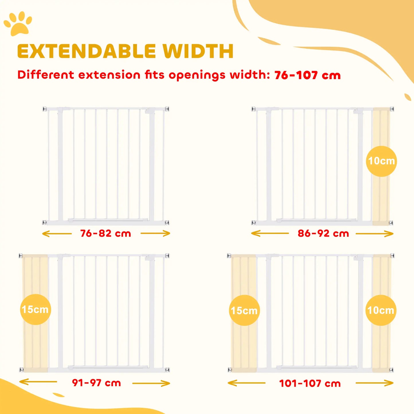 Pressure Fit Dog Gate, 29.9''-42.1'' Width, White Houses, Kennels & Pens at Gallery Canada
