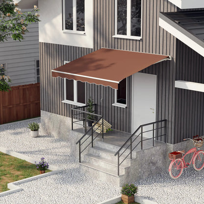 10' x 8' Electric Retractable Awning, Sun Shade Shelter with Remote, Manual Crank, Aluminum Frame Deck Awnings at Gallery Canada