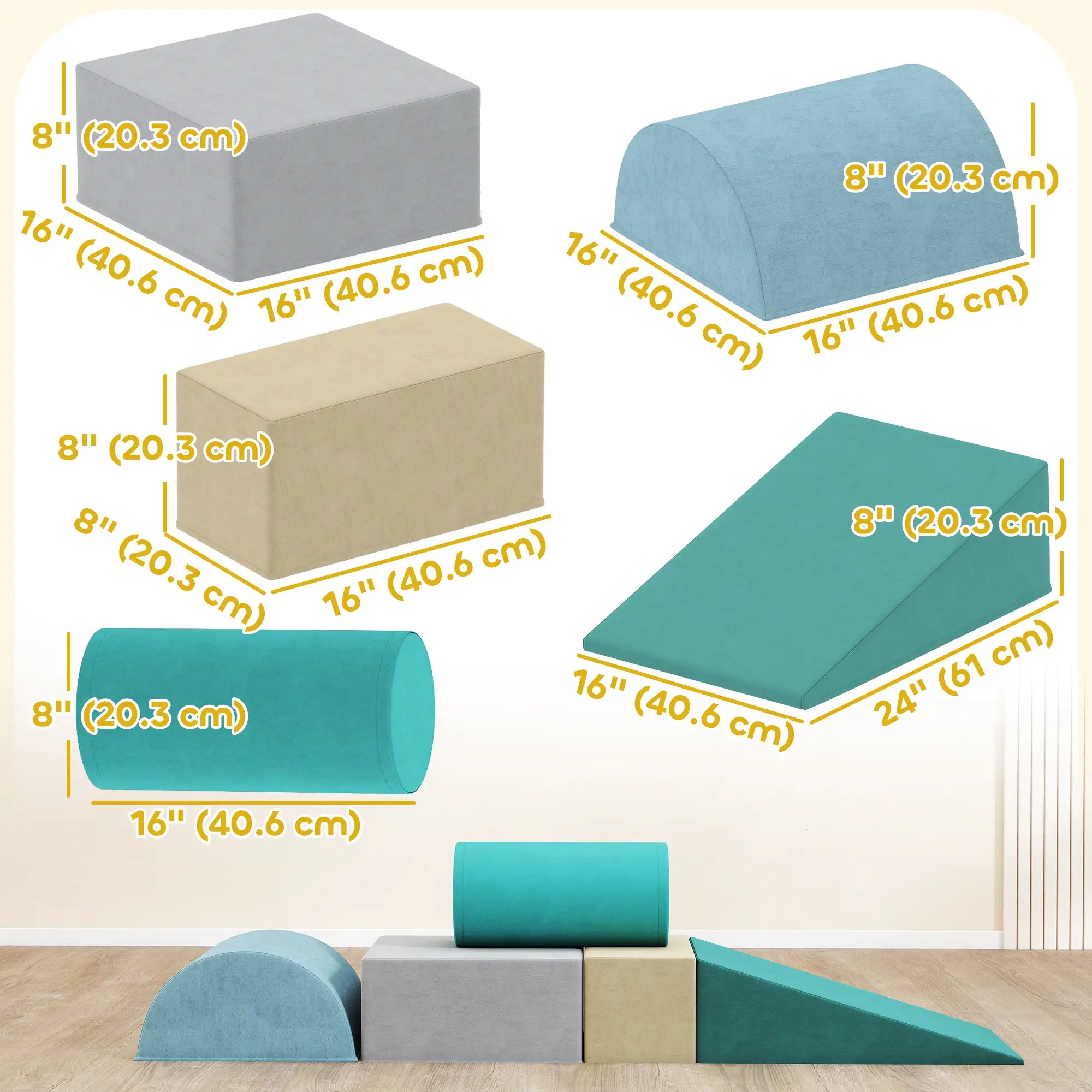 Toddler Climbing Toy, Removable Cover, Indoor Play Set, Blue/Green Kids Gym & Playmats at Gallery Canada