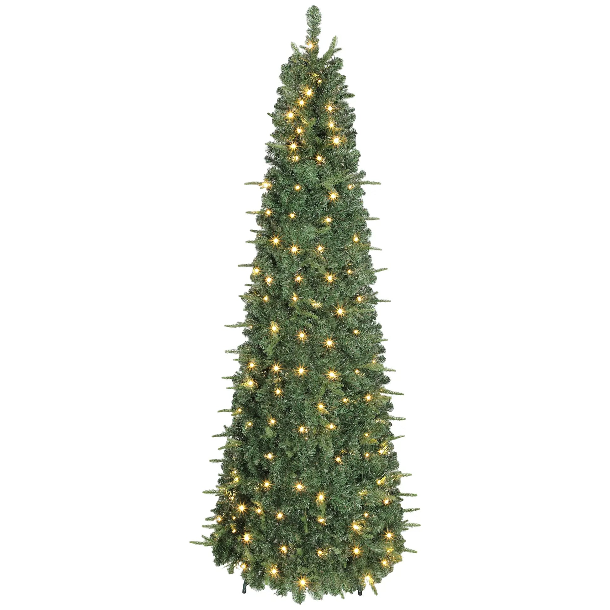 7 ft Prelit Pop Up Christmas Tree, Collapsible Artificial with Metal Stand, Green Pre Lit Christmas Trees Green at Gallery Canada