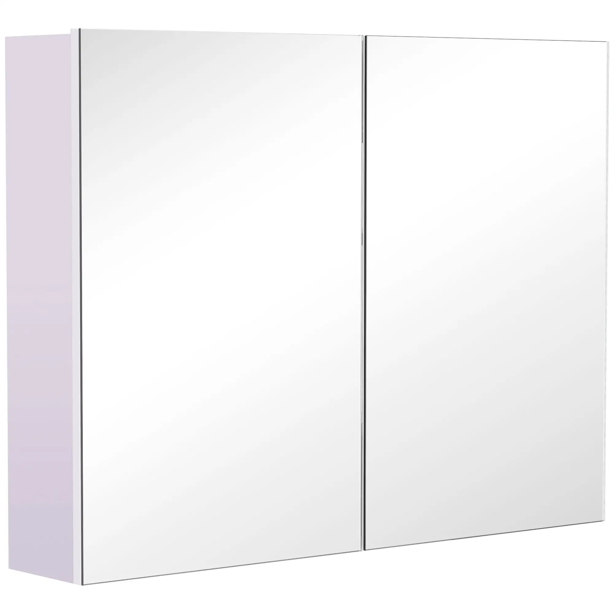 Wall-Mounted Bathroom Mirror Cabinet, Double Doors, Adjustable Shelf, Lilac Mirror Medicine Cabinets Light Lilac at Gallery Canada