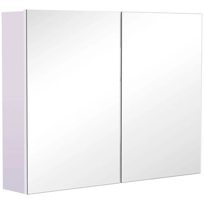 Wall-Mounted Bathroom Mirror Cabinet, Double Doors, Adjustable Shelf, Lilac Mirror Medicine Cabinets Light Lilac at Gallery Canada