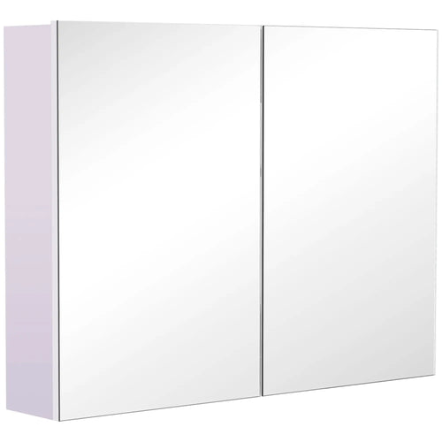 Wall-Mounted Bathroom Mirror Cabinet, Double Doors, Adjustable Shelf, Lilac