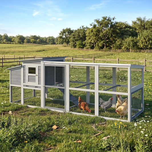 Large Chicken Coop, Wooden Hen House With Covered Run Chicken Coops Grey at Gallery Canada