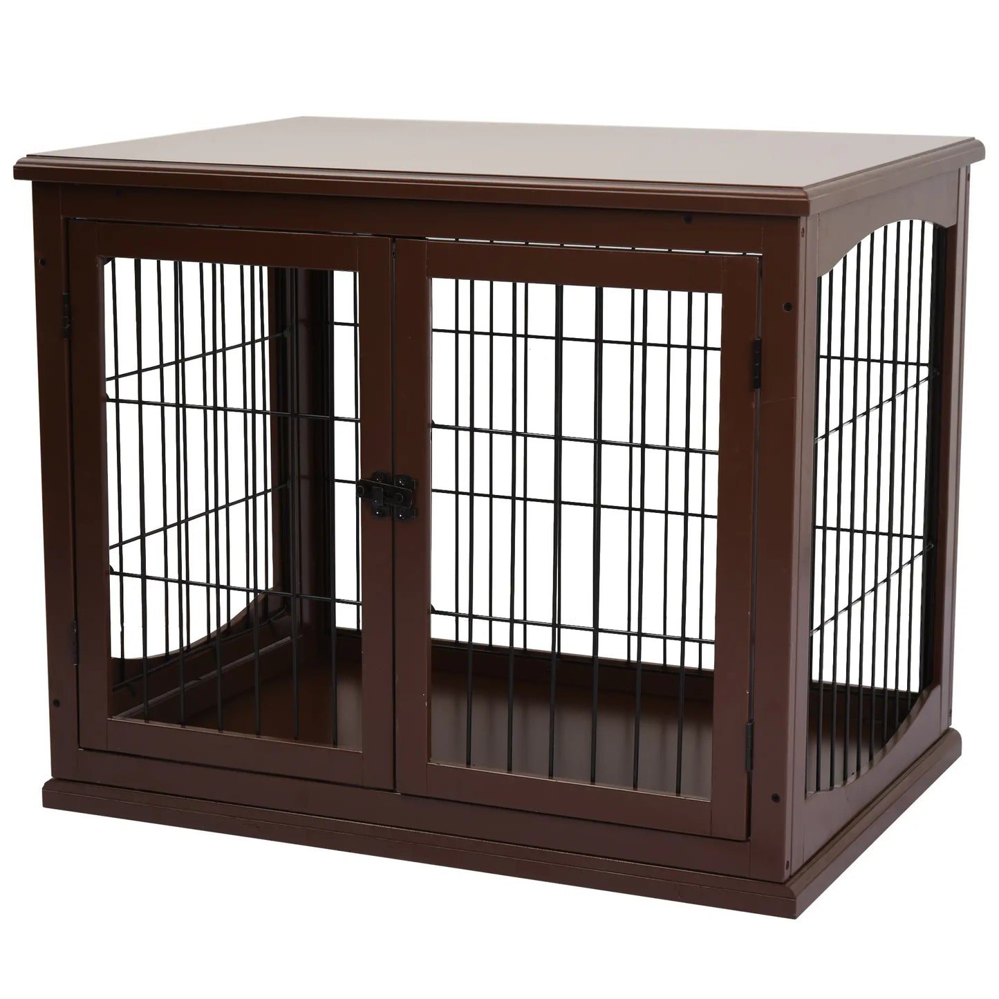26" Wooden Dog Cage, Double Door, Modern Design, Brown Houses, Kennels & Pens Brown at Gallery Canada