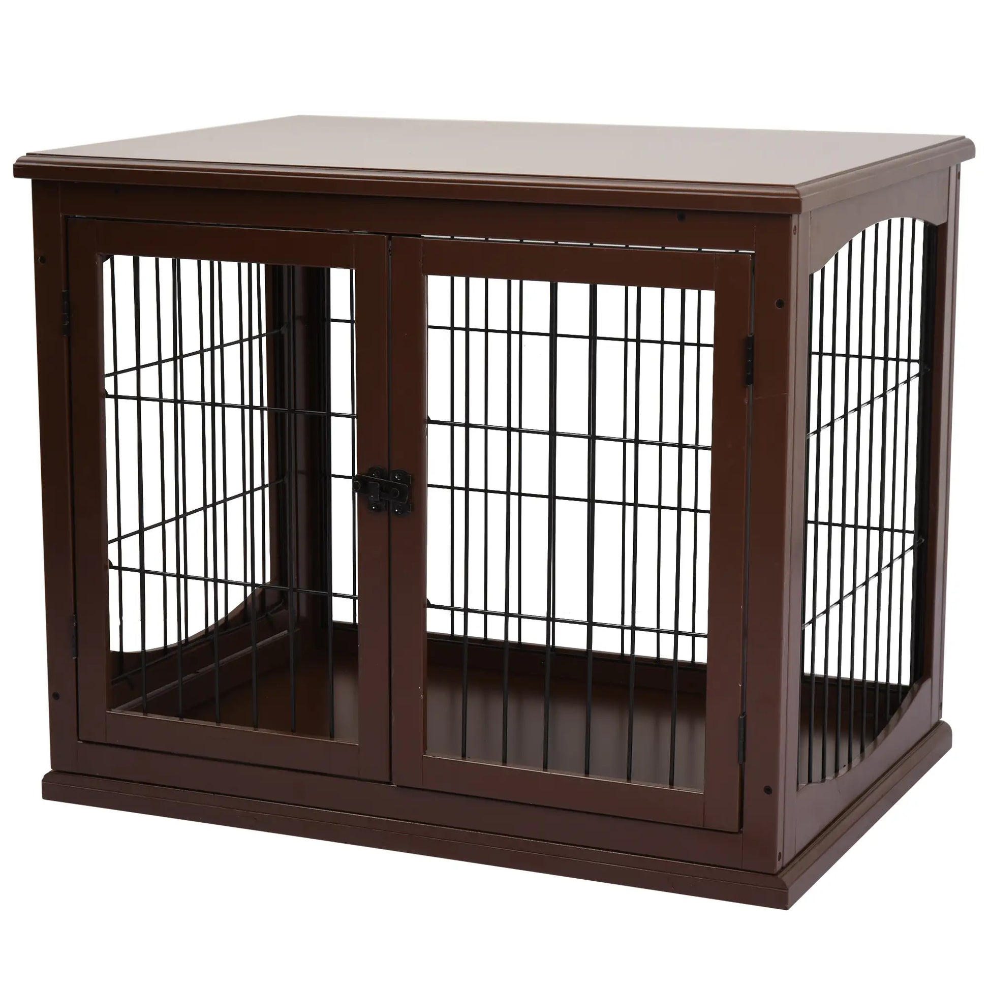 26" Wooden Dog Cage, Double Door, Modern Design, Brown Houses, Kennels & Pens Brown at Gallery Canada