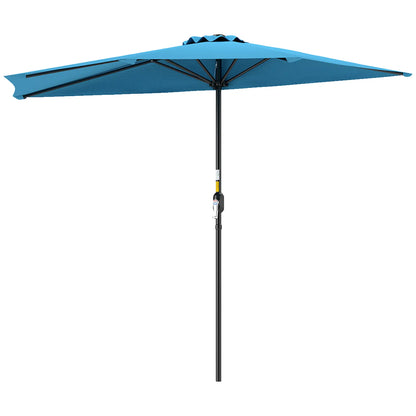 9ft Half Round Umbrella, 5 Ribs, Patio Garden Sun Shade, Light Blue Half Round Umbrellas at Gallery Canada