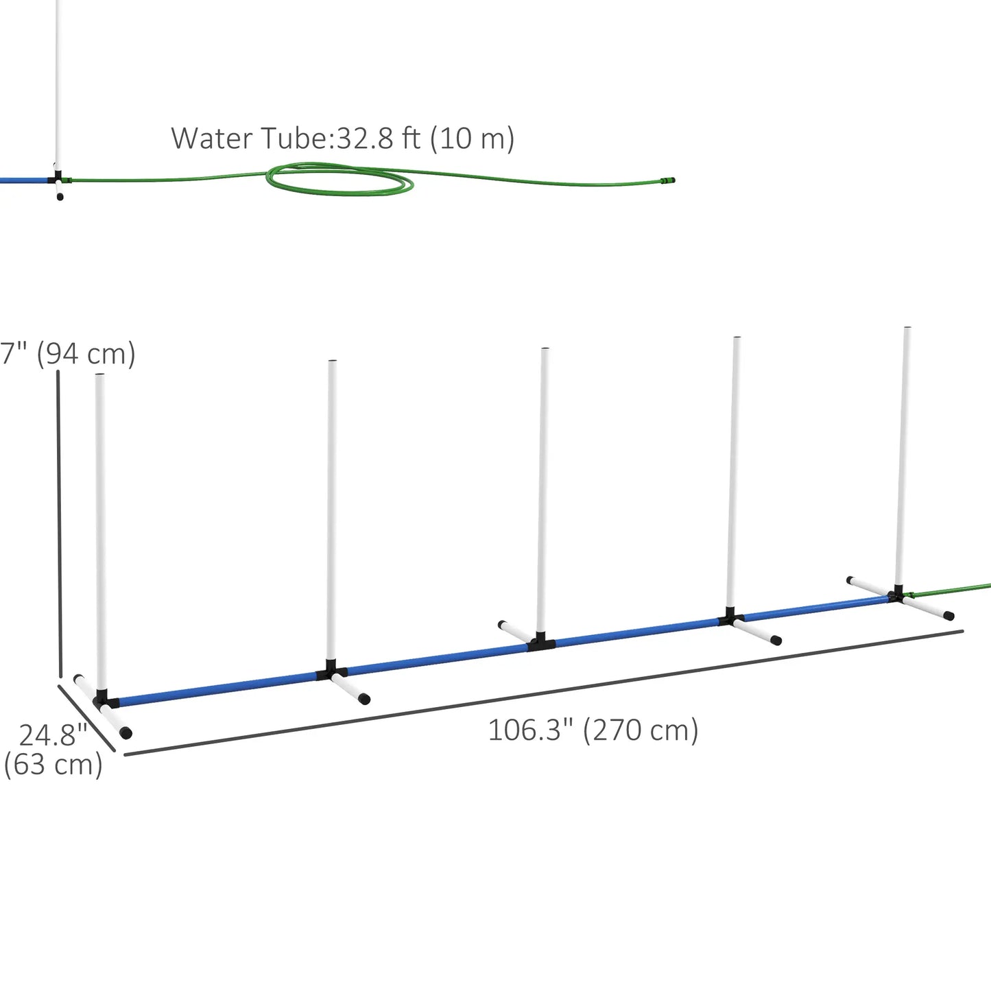 2PCs Dog Agility Kit, Weave Poles, Spray Tube, Whistle, Carry Bag, White Dog Agility Training Equipment at Gallery Canada