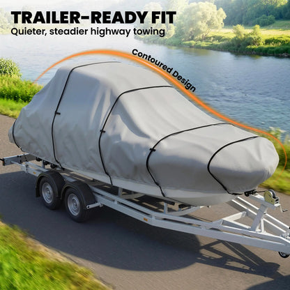 22-24 Ft Trailer Boat Cover, 3000mm Waterproof, Light Grey Water Sports & Boating Supplies at Gallery Canada