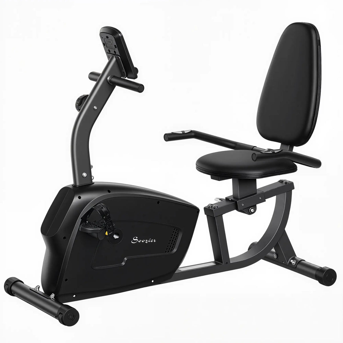 Recumbent Exercise Bike, 8-Level Magnetic Resistance, LCD Monitor, Heart Rate Handle, Adjustable Seat Exercise & Stationary Bikes Black at Gallery Canada