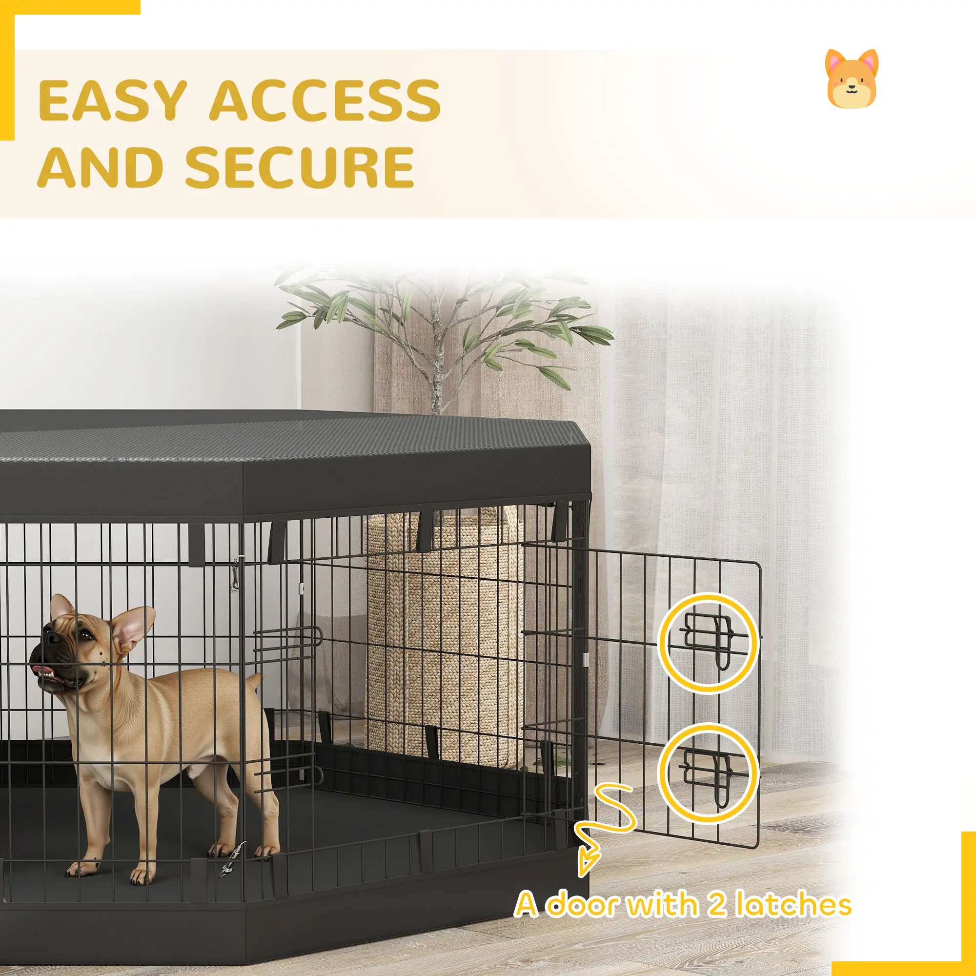 8 Panels Foldable Dog Playpen, 24