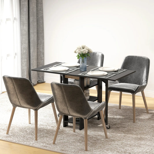 Folding Dining Table With Storage, Drop Leaf Kitchen Table, Black Bar Tables & Dining Tables Black at Gallery Canada