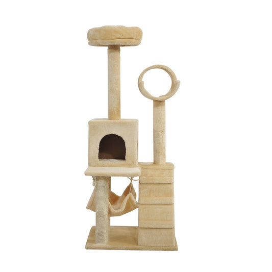 Luxury 52Inch Cat Scratching Tree Condo Pet Bed Furniture Kitten Scratch Activity Center with HAMMOCK, Beige at Gallery Canada