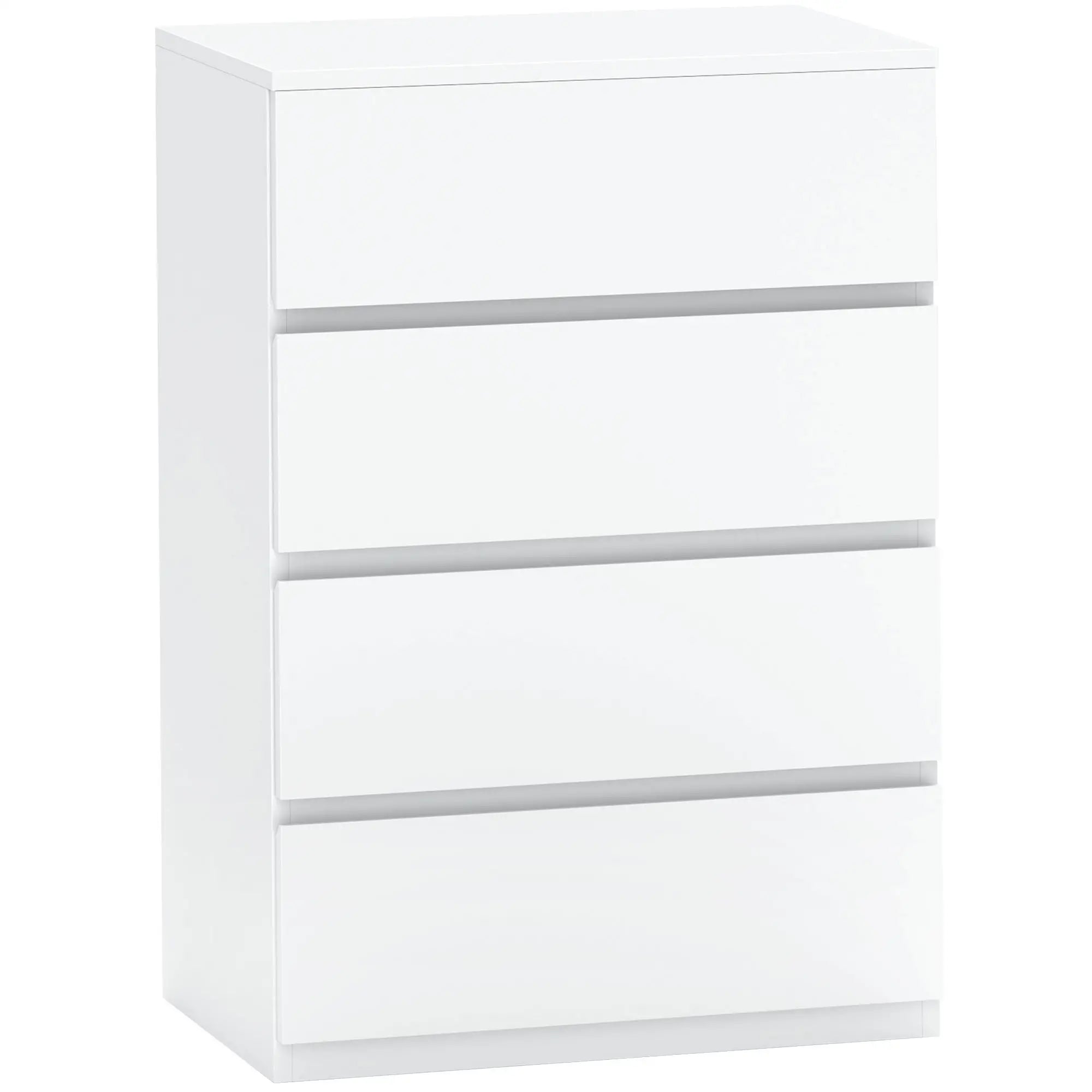 4 Drawer Chest, Freestanding Storage Unit, White Storage Cabinets at Gallery Canada