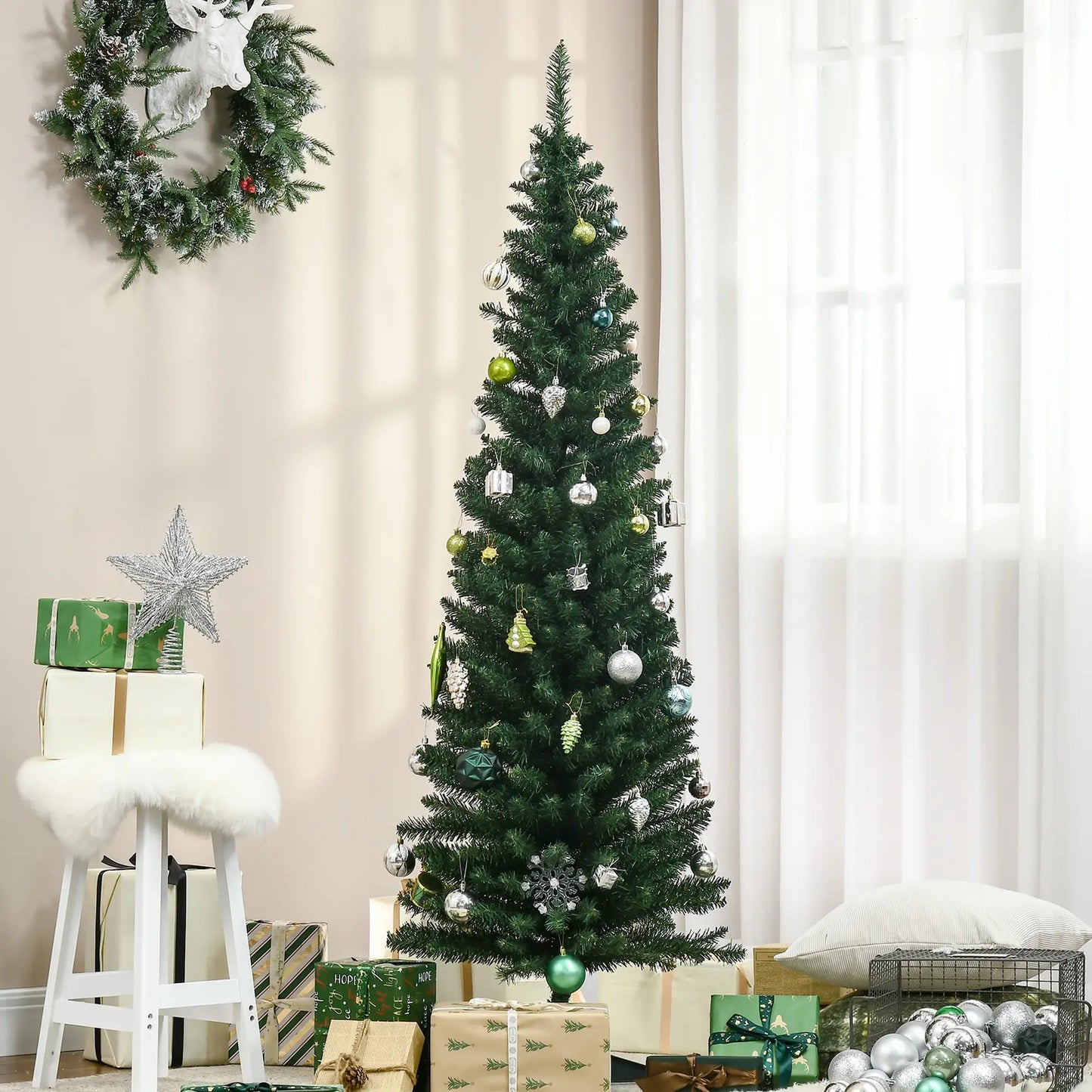 6’ PVC Slim Artificial Pencil Christmas Tree, Holiday Decor Artificial Christmas Trees at Gallery Canada