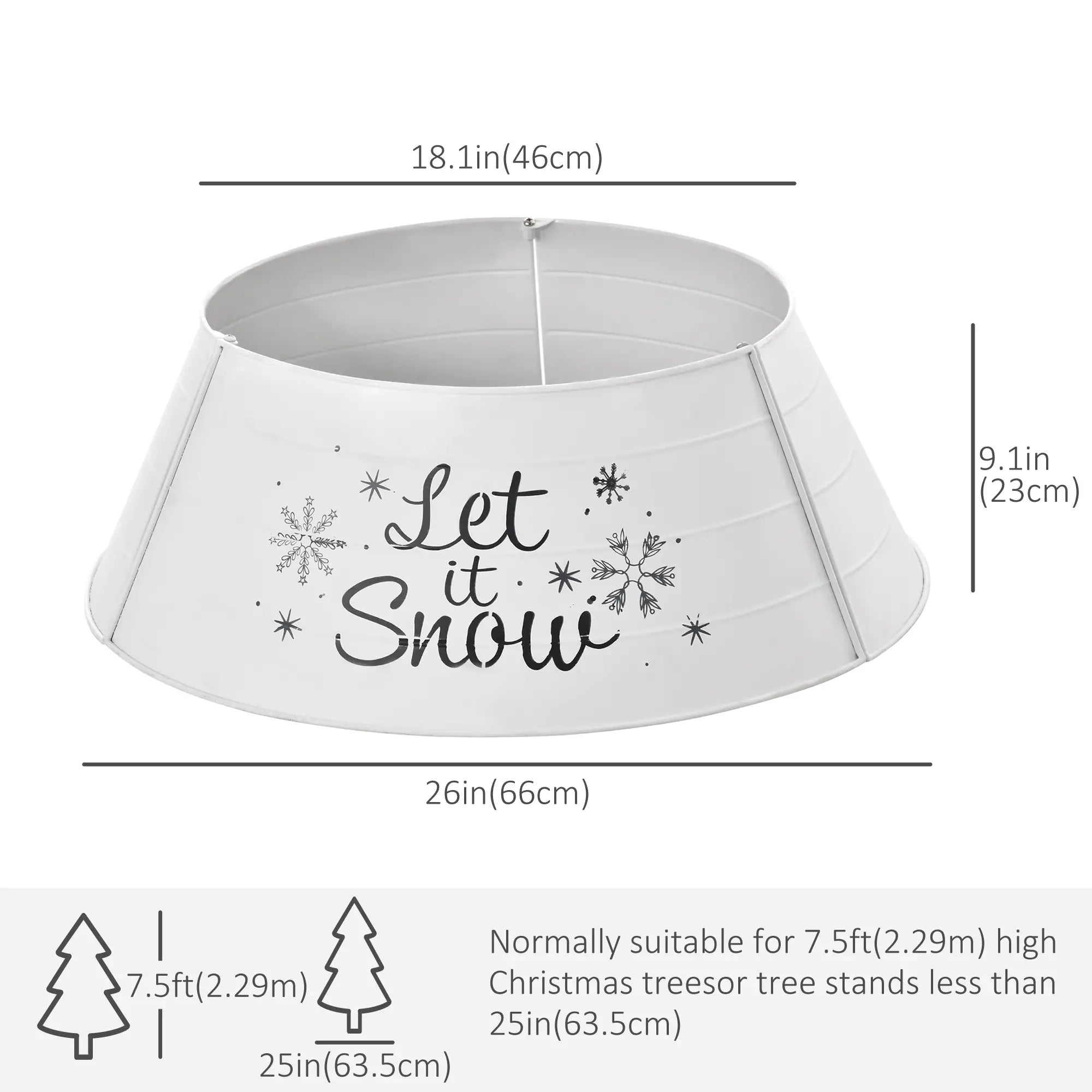 Metal Christmas Tree Collar, 26 Inch, Holiday Decoration, White Christmas Trees at Gallery Canada