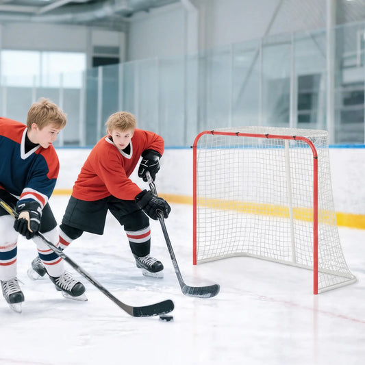 Hockey Net, Steel Frame, PE Mesh, Outdoor Training Equipment Football Red, White at Gallery Canada