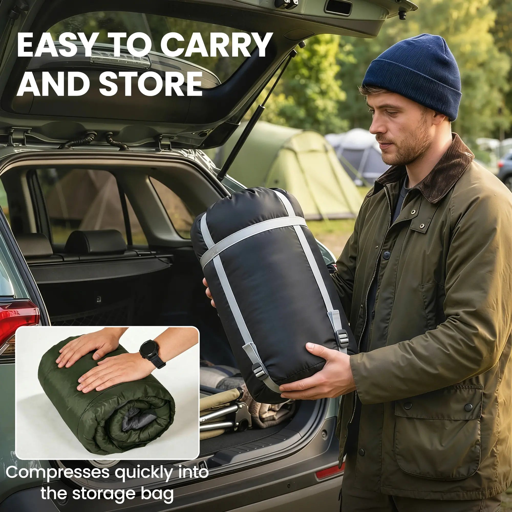 Queen Size, Double Sleeping Bag For Adults, Cold Weather, Green Camping Cots at Gallery Canada