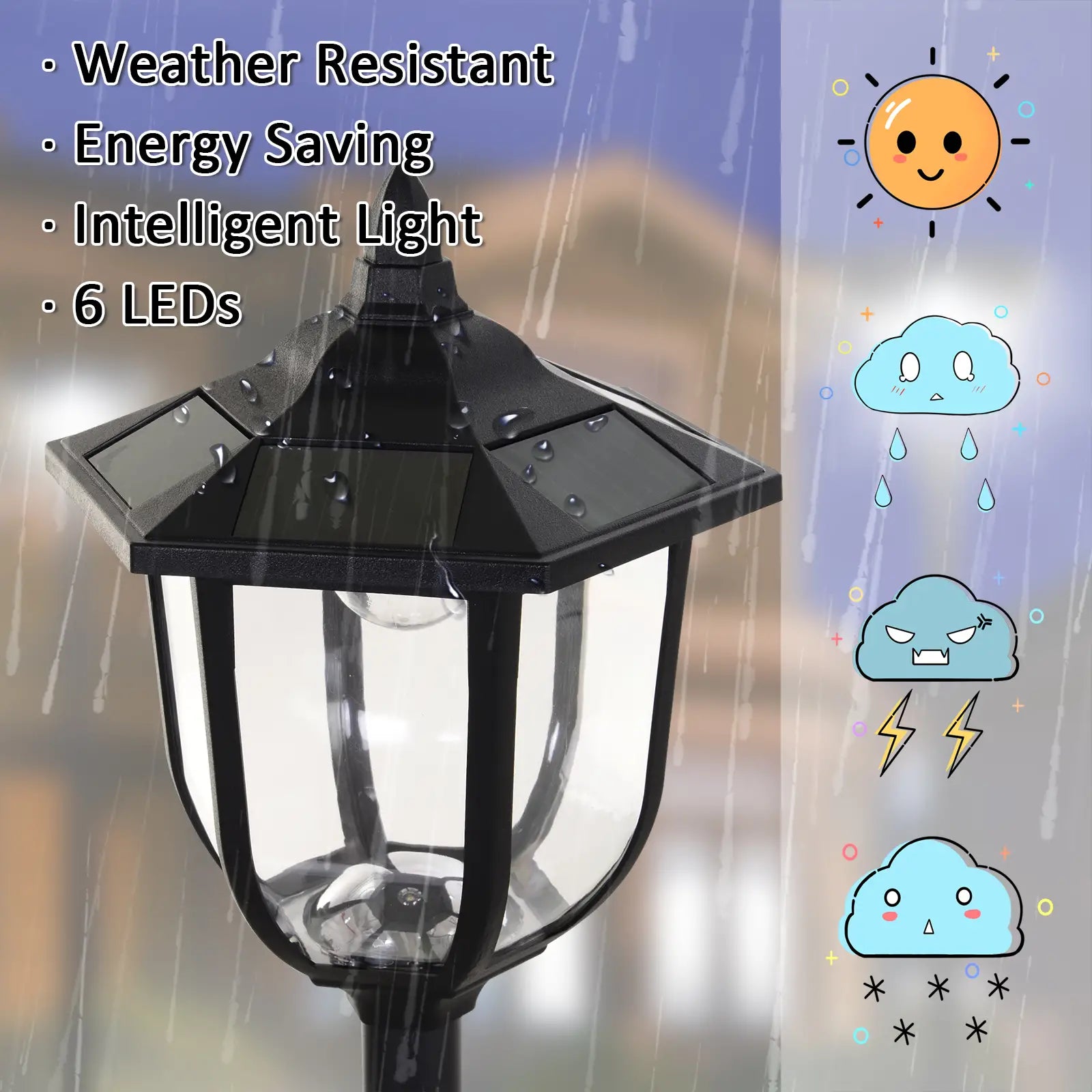Solar Torch Lights, Outdoor Garden, 6 LED, Water-Resist, Auto On/Off Solar Post Lamps at Gallery Canada