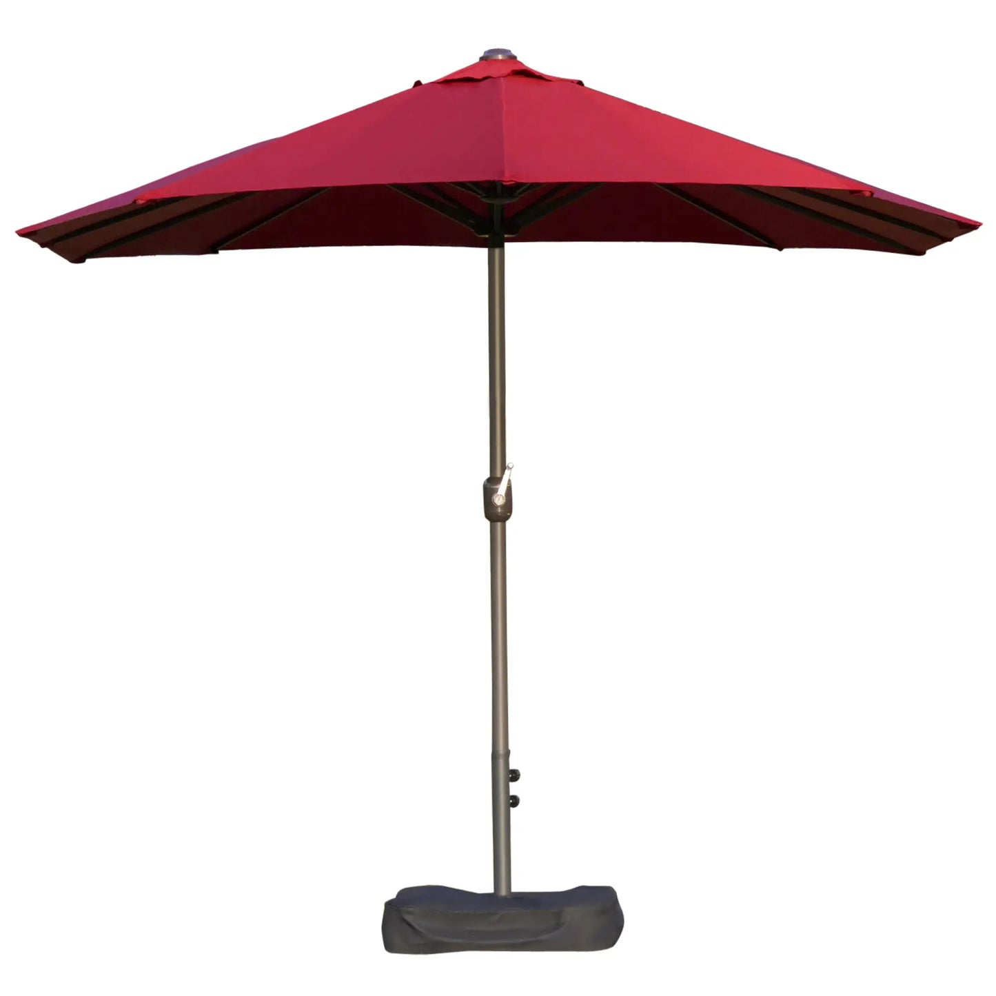 15' Outdoor Patio Umbrella, Twin Canopy Sunshade, Lift Crank, Wine Red Sun Umbrellas at Gallery Canada