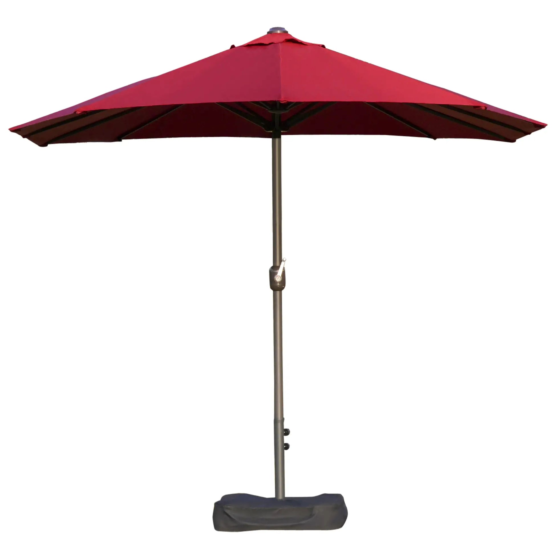 15' Outdoor Patio Umbrella, Twin Canopy Sunshade, Lift Crank, Wine Red Sun Umbrellas at Gallery Canada