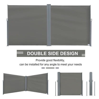 Retractable Double Side Awning, Folding Privacy Screen, Grey Side Awnings at Gallery Canada