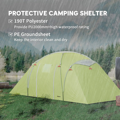 4-6 Person Camping Tent, 2000mm Waterproof, 2 Bedrooms, Living Area Camping Tents at Gallery Canada