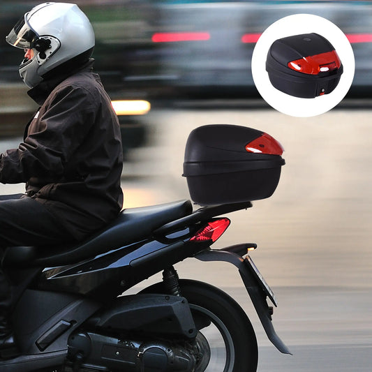30L Motorcycle Tail Box, Top Case, Helmet Carrier, Lock Included Automotive Red and Black at Gallery Canada