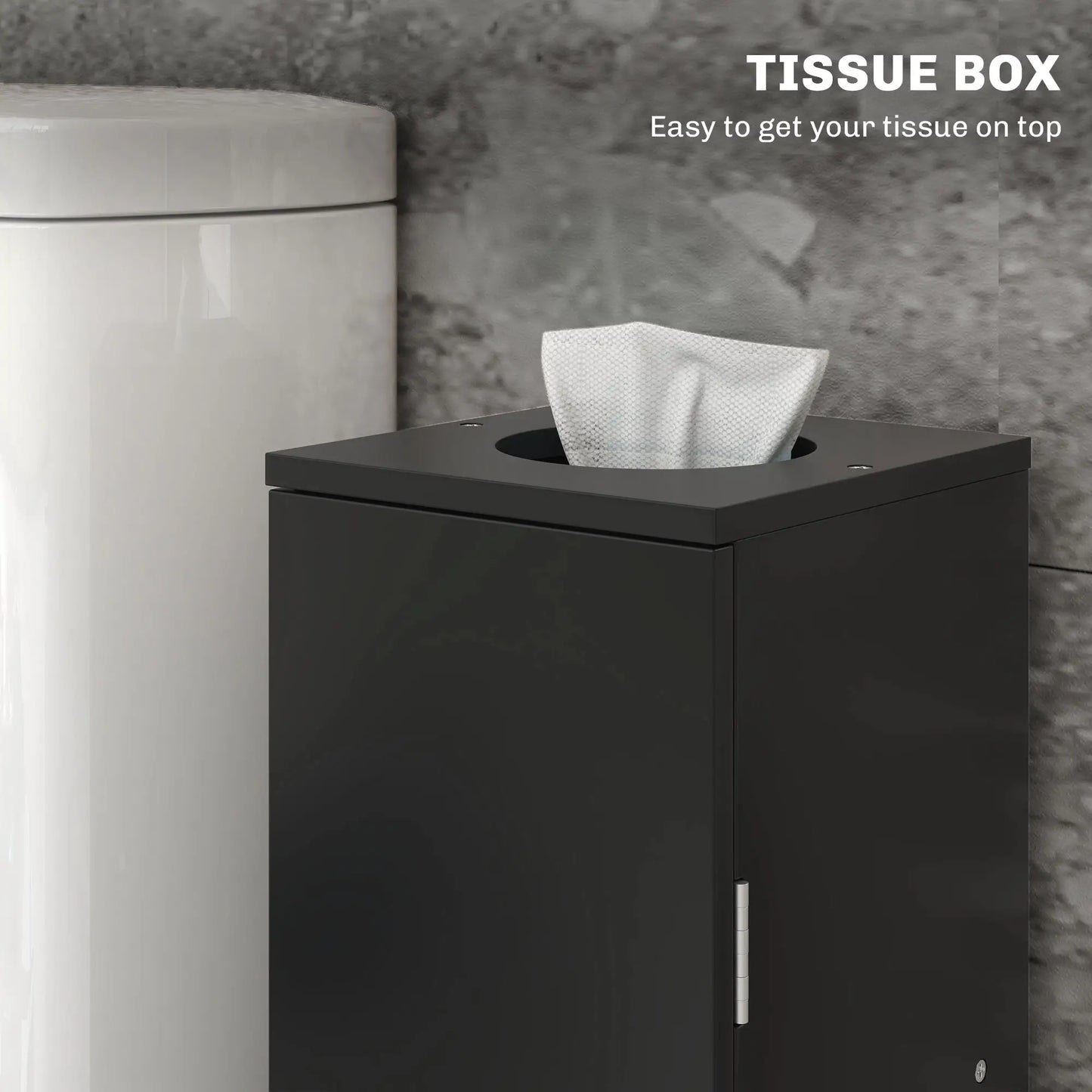 Petit meuble à papier toilette, rangement d'angle pour salle de bain, noir