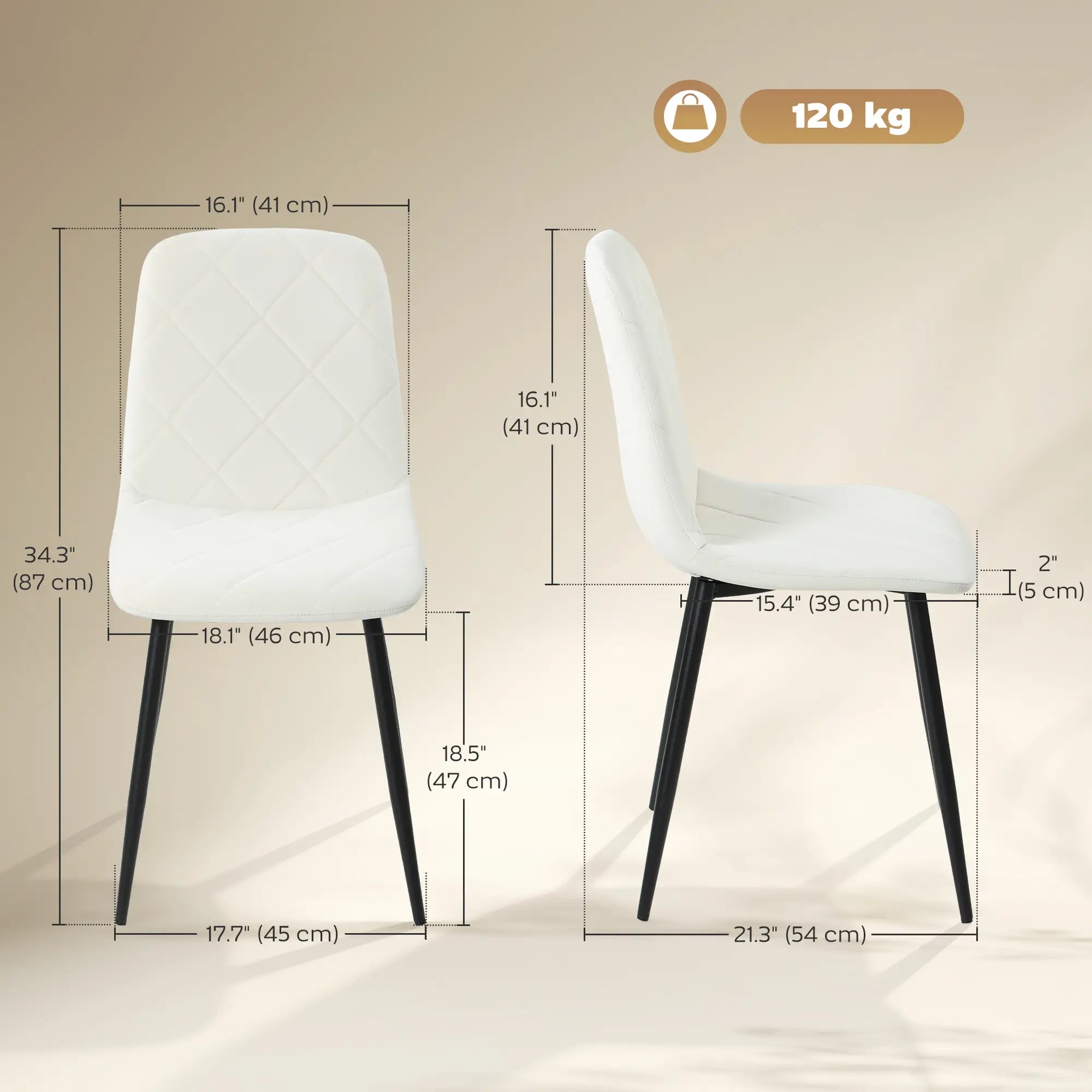 Upholstered Dining Chairs Set of 4, Steel Legs, Cream Bar Stools at Gallery Canada