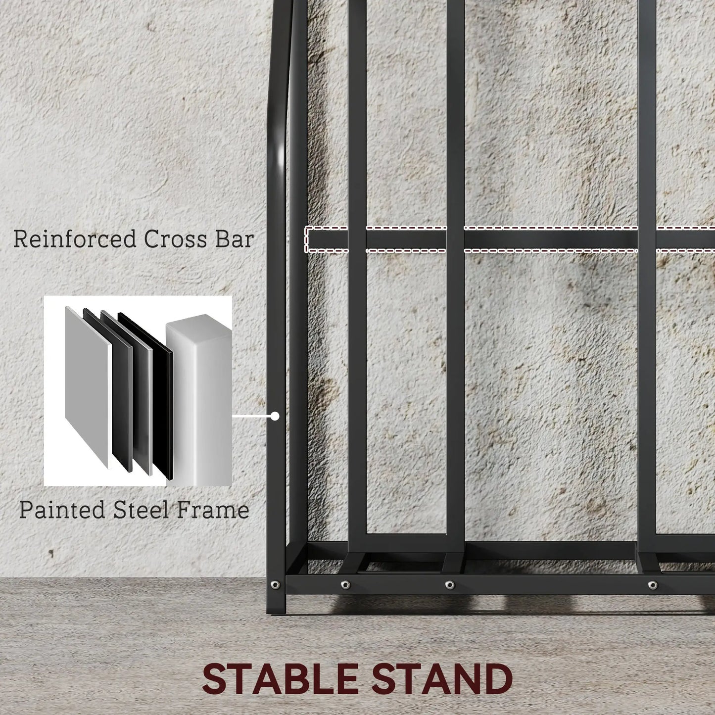 4 Bike Stand, Metal Floor Storage Rack with Basket, Hooks, Black Bike Parking Stands at Gallery Canada