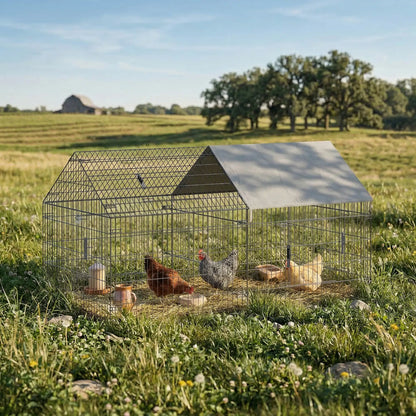 Large Metal Chicken Coop, Water-Resistant Anti-UV Cover, 4 Doors Chicken Coops at Gallery Canada