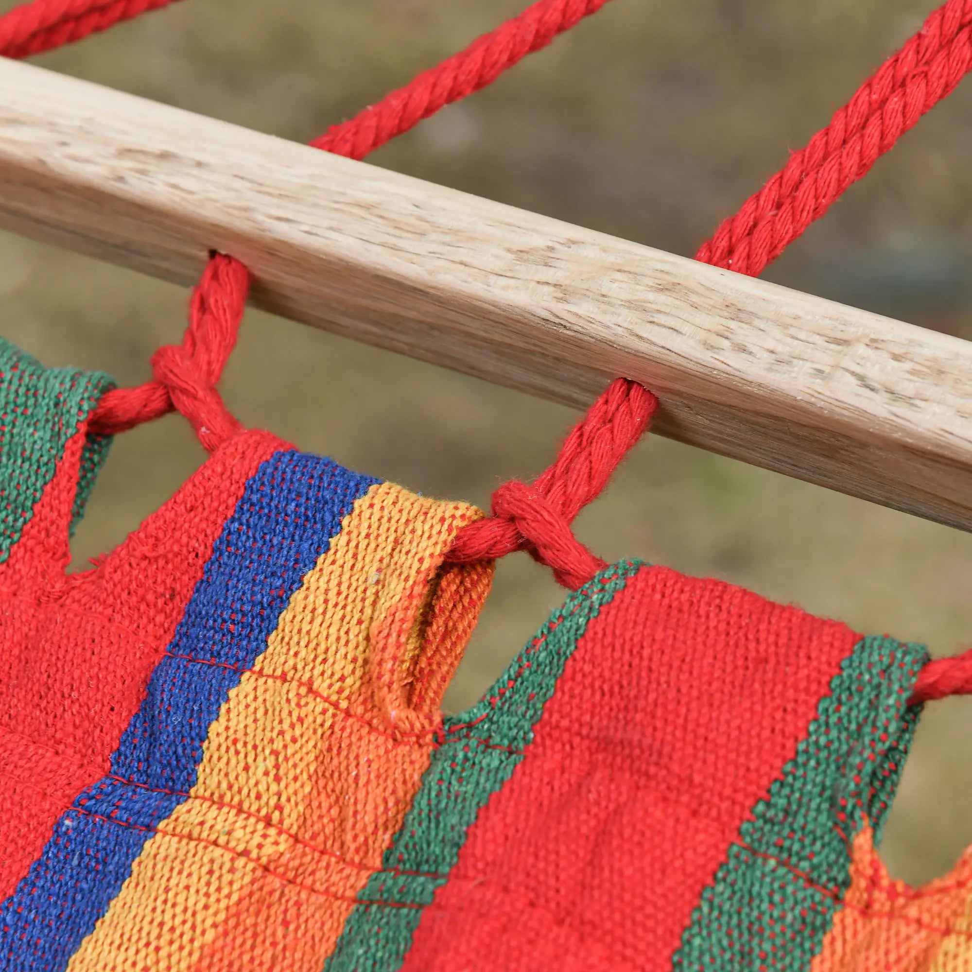 Portable Cotton Hammock Swing Chair, With Headrest And Side Pocket, Rainbow Stripes Camping Hammocks at Gallery Canada
