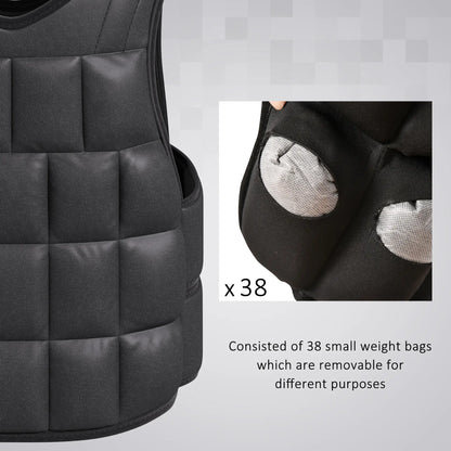 22lbs Weighted Vest, Adjustable Running Vest, 38 Weight Bags, Black Strength Training Equipment at Gallery Canada
