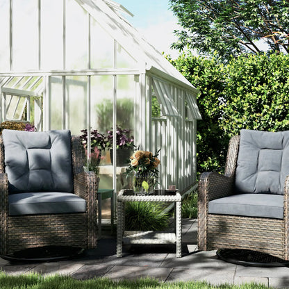 19 Outdoor Wicker Coffee Table, Glass Top, Storage Shelf, Dark Grey Patio Dinning Tables at Gallery Canada