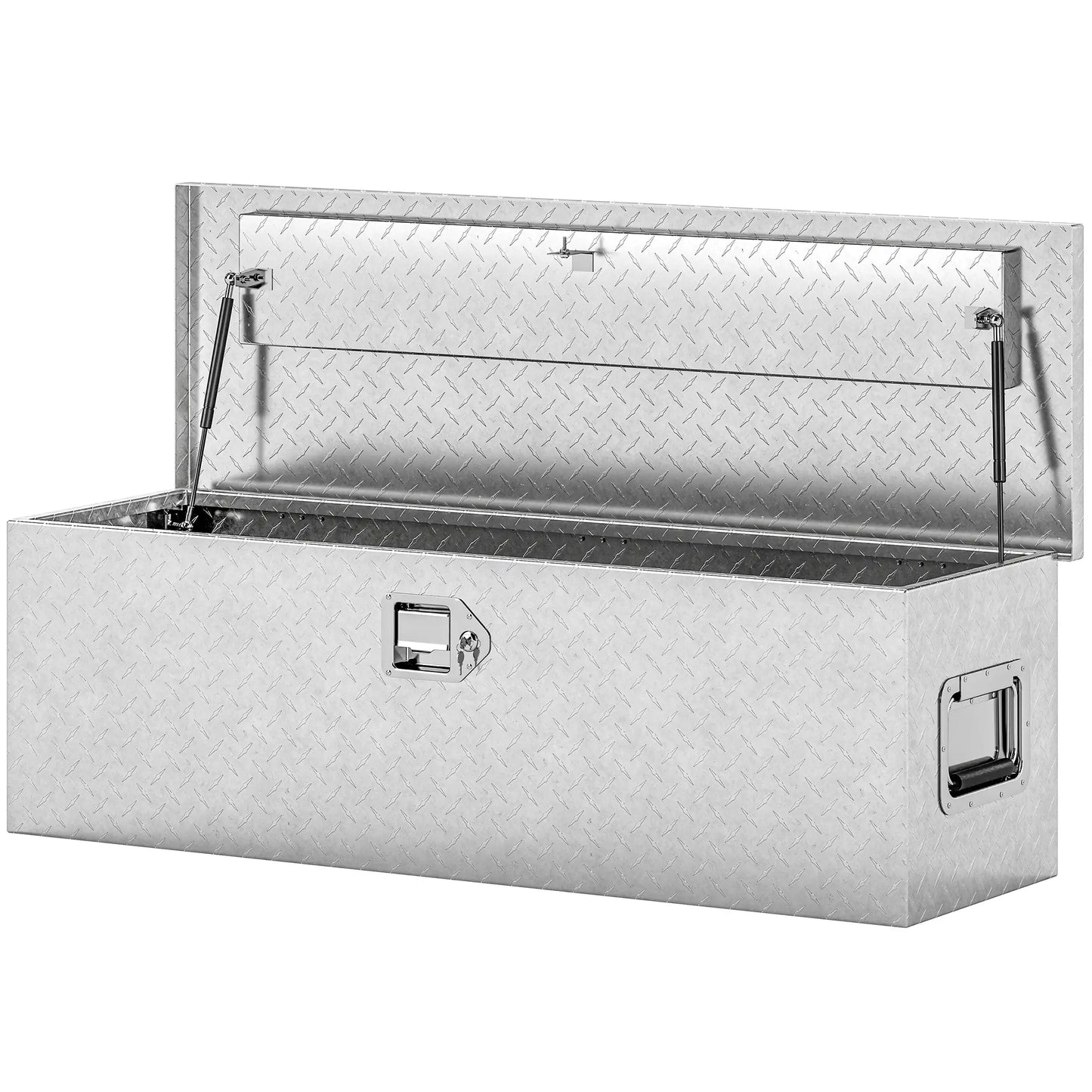 48 Inch Truck Bed Tool Box, Heavy Duty Aluminum Diamond Plate Trailer Tongue Box Tool Organizers Silver at Gallery Canada