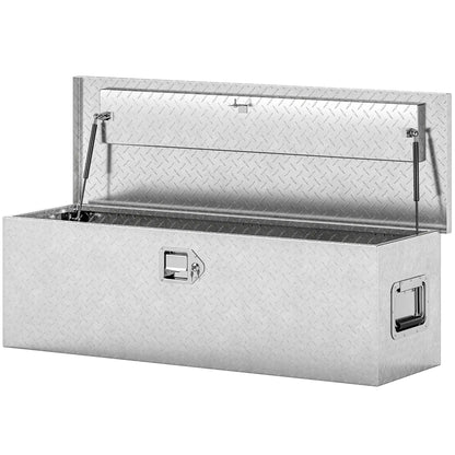 48 Inch Truck Bed Tool Box, Heavy Duty Aluminum Diamond Plate Trailer Tongue Box Tool Organizers Silver at Gallery Canada