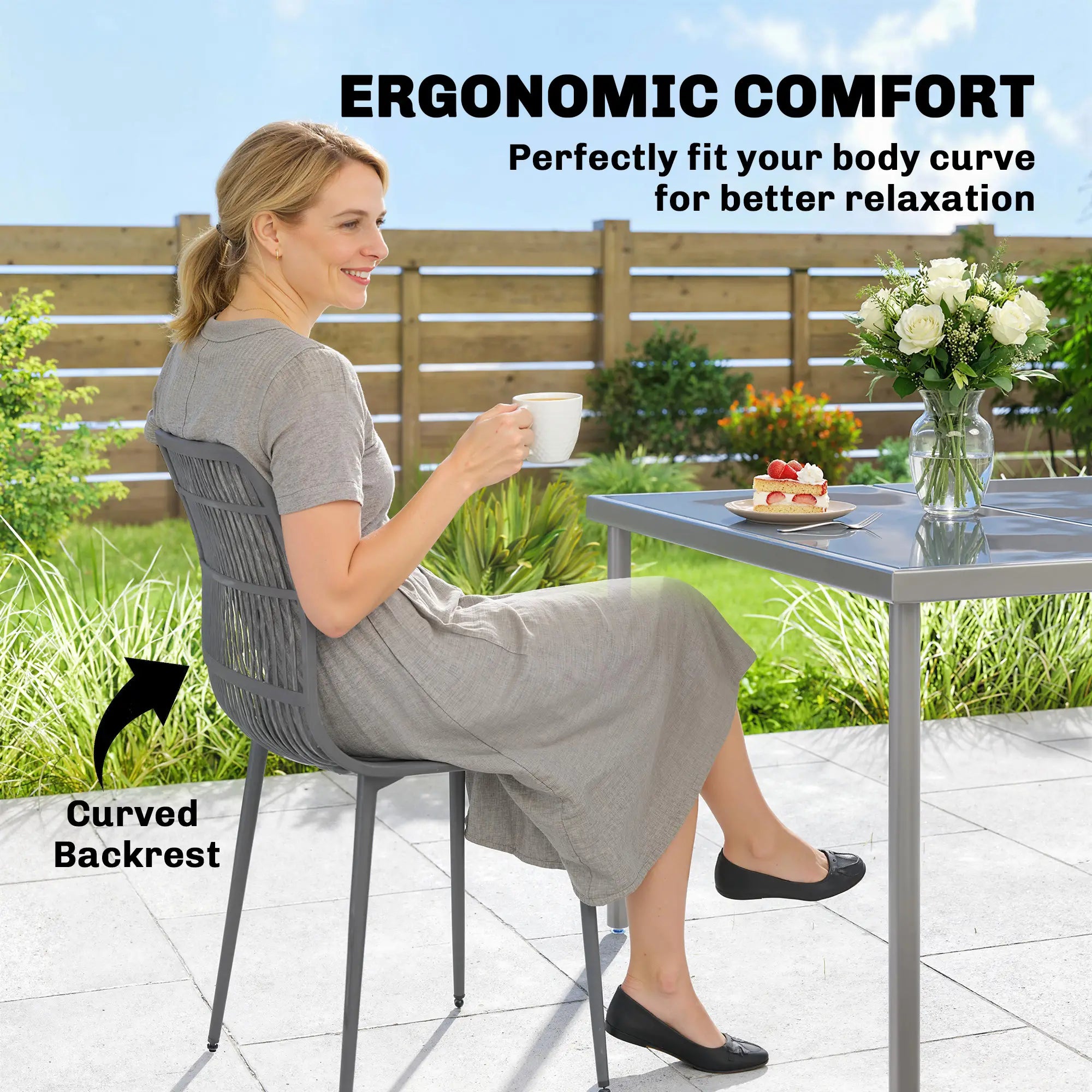Outdoor Dining Chairs Set Of 4, Grey Patio Chairs at Gallery Canada