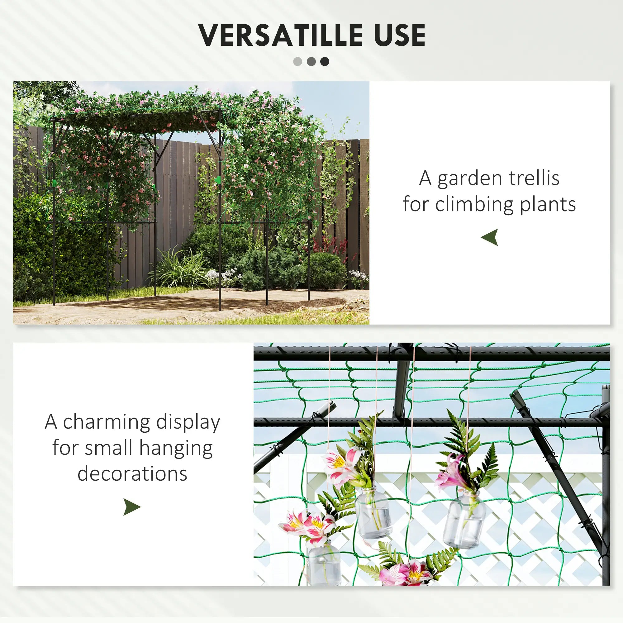 7.3 FT Tall Metal Garden Arch Trellis, For Climbing Plants, Black Plant Stands at Gallery Canada