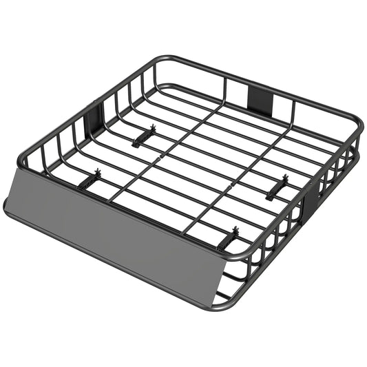 Panier de galerie de toit universel, Porte-bagages en acier de 200 livres, 43,5"x39,2"x7,3", Noir