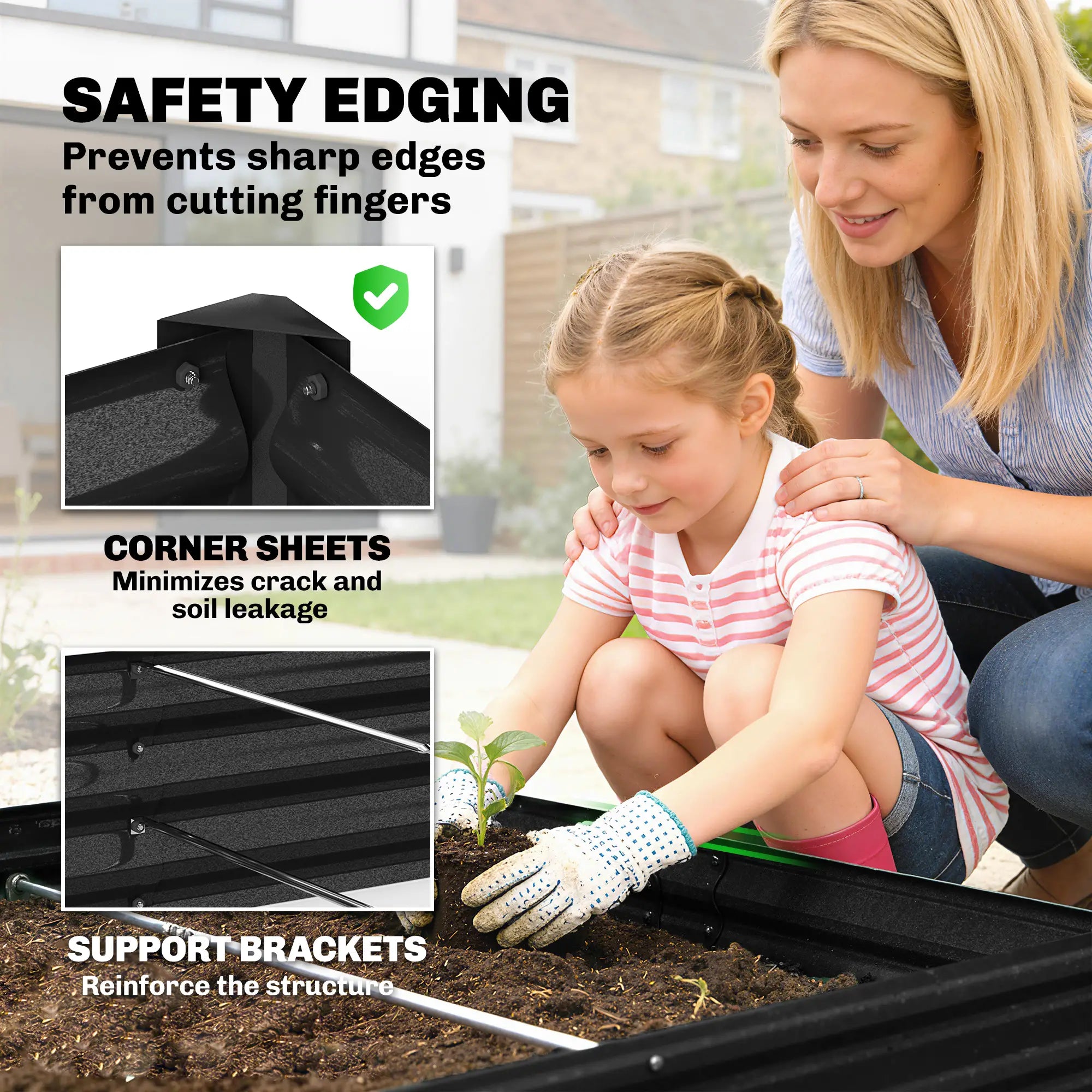 6 x 3 x 1ft Galvanized Raised Garden Bed, Black Outdoor Planter Box, Black Galvanized Planter Boxes at Gallery Canada