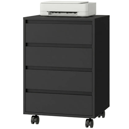 4-Drawer Vertical File Cabinet with Wheels, Black