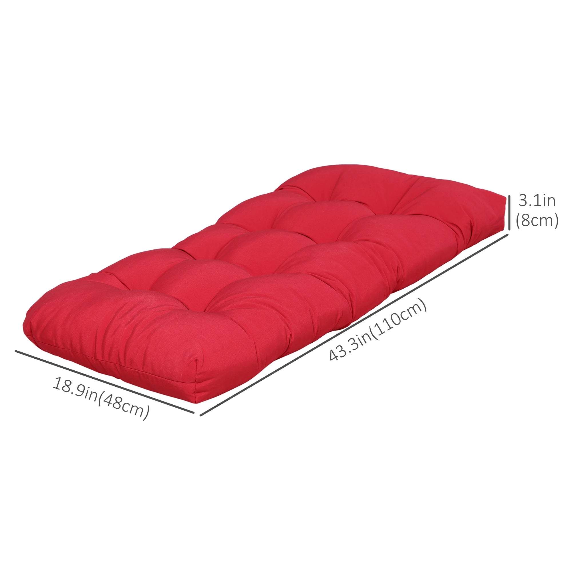 Patio Bench Replacement Cushions, 2 Seater, 43